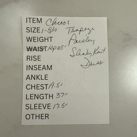 Chico’s Trapeze Slinky Knit Dress Size 1 M Black White Red Paisley Stretch NEW - Picture 10 of 10